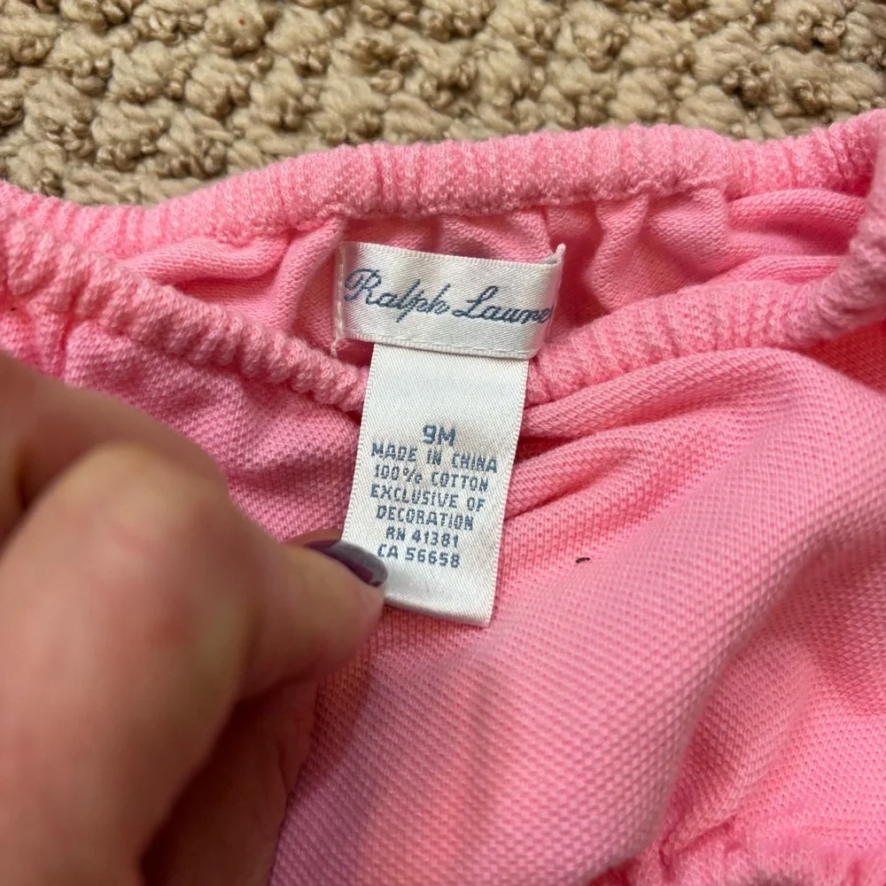 Lot‎ of Two Pair Ralph Lauren Pink Infant Bloomers Size 3 and 9 Months